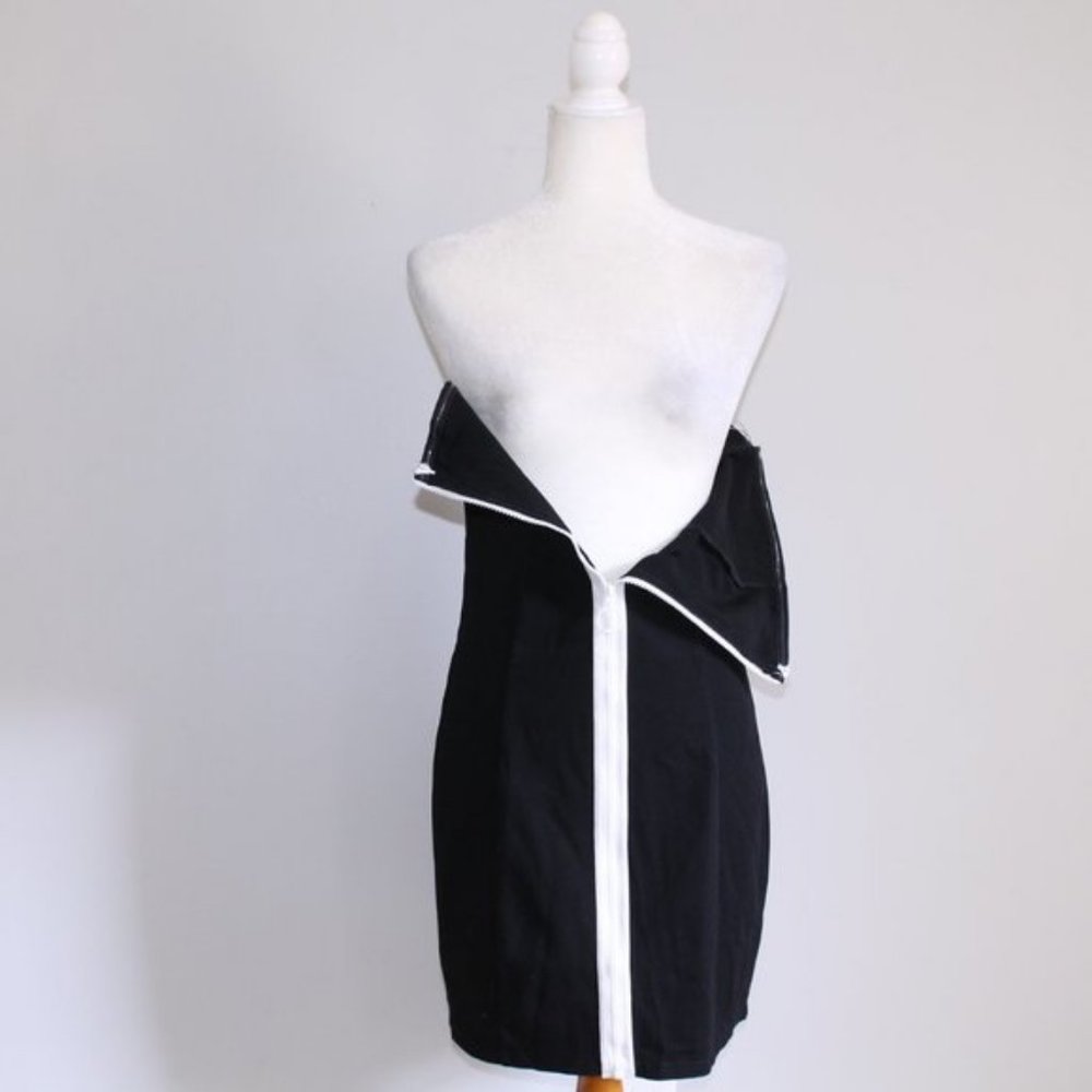 MNI LA Zip Front Bodycon Mini Dress Black Sz 1X - Picture 12 of 16
